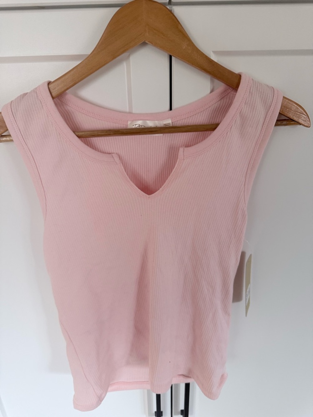 Ribbed Scoop Neck Tank Top | Light Pink | NWT | Size Medium- RD Style